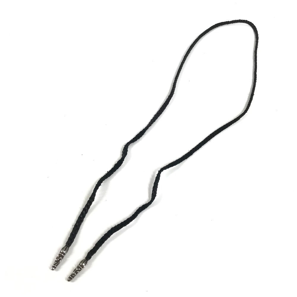 ネックレス ボロチップ 革紐 プレード チョーカー レザー ブラック