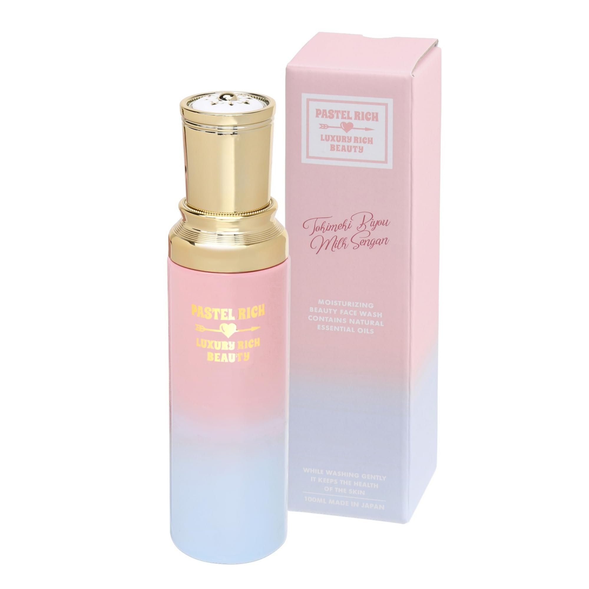 パステルリッチ ときめき美容ミルク洗顔 アミノ酸系洗顔料 レチノール ナイアシンアミド パンテノール ビタミンC誘導体配合 低刺激 日本製 100ml 約2ヶ月分