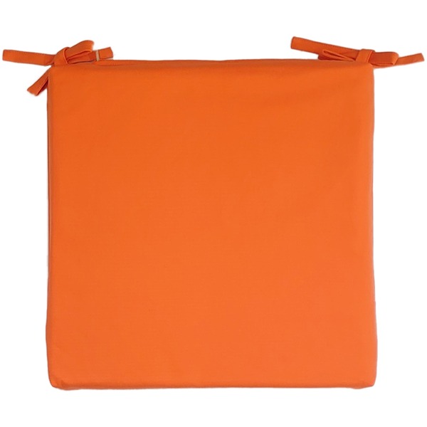 低反発 シートクッション オレンジ[オックス] 無地 綿100%のカバー付き いす用 クッション 座