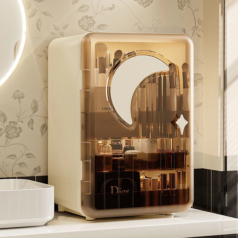 鏡台 クリア 長方形 スキンケア用品 引き出し 防塵 収納 ボックス ファッション デスクトップ 整理し 口紅 収納ケース