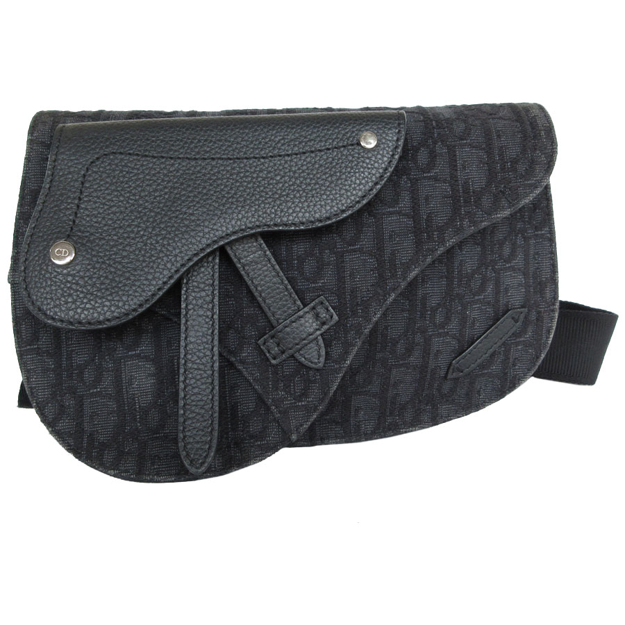 ディオール Dior ボディバッグ キャンバス/レザー ブラック シルバー メンズ s0258a