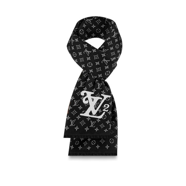 メーカー直売】 ルイヴィトン LOUIS ウール モノグラム グレー ブラック ジャイアント ダミエ ストール VUITTON ストール -  flaviogimenis.com.br