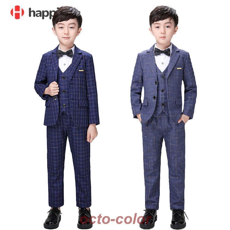 【ROSEBLINK】ブルー グレー 子どもスーツ ベスト パンツ フォーマル 子供服 男の子 90 100 110 120 130 140 150 160 170cm ４点セット５点セットキッズ フ