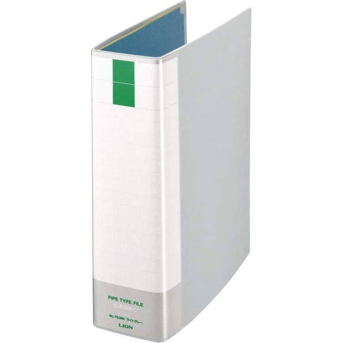 （まとめ買い）ライオン事務器 パイプ式ファイル両開き環境 A4タテ 600枚収容 60mmとじ No.763RK ライトグレー 112-66 [x3]