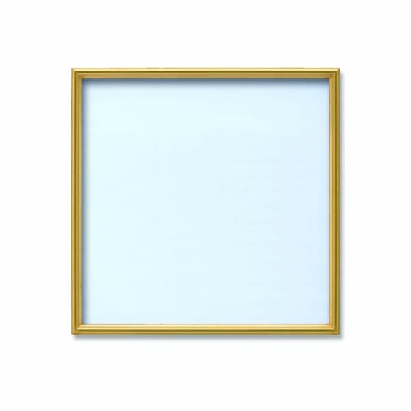 [角額]アルミ正方形額/壁掛けひも/アクリル付き 350角（350x350mm）ゴールド