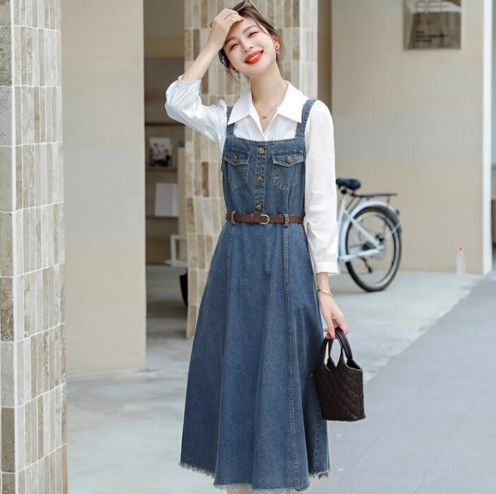 ワンピース デニム ベルト付き ワンピース ロング丈 デニム かわいい 大人可愛い きれいめ カジュアル 大人 上品 おしゃれ お洒落 かっこいい 大人女子 ラブリー キュート ガーリー 個性的