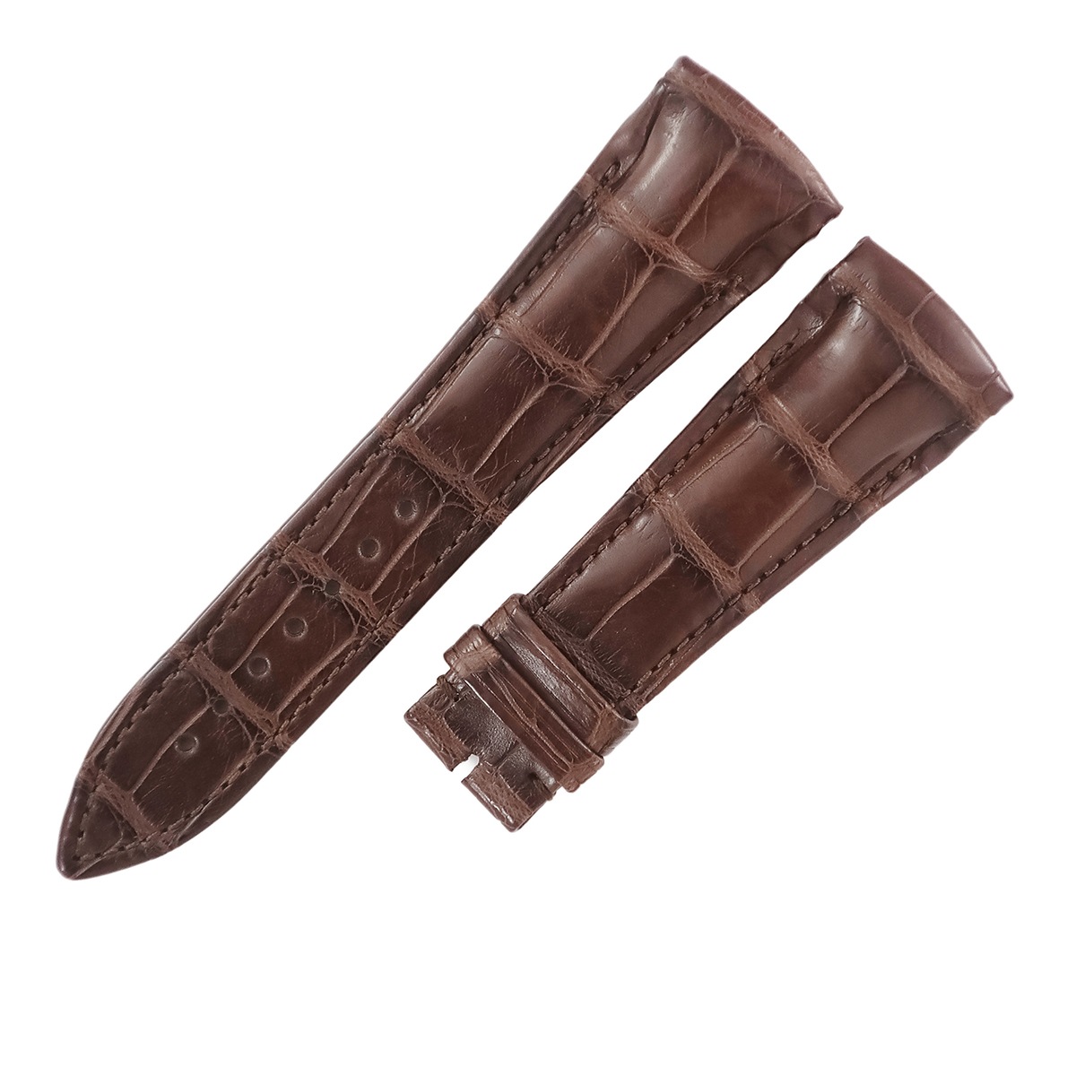 トノウカーベックス 9080/9880用 クロコバンド メンズ 未使用 純正 替え ロング 24mm ブラウン 茶 3年保証