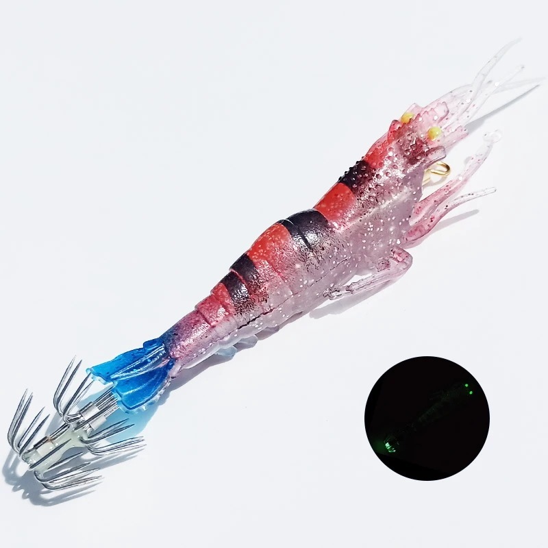 イカのフック 釣り道具 4ピース/ロット 10g 11cm 発光 人工餌 タコ イカ Color 4-4pcs 11cm10g