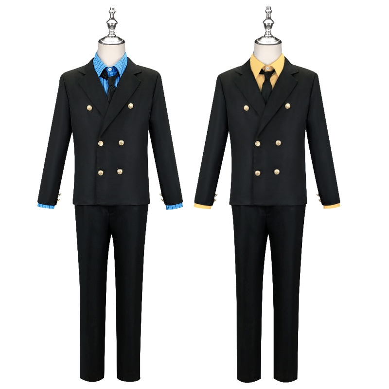 Cos Cos衣類サンジイエローブルースーツメンズコスプレセット2次元cos衣類