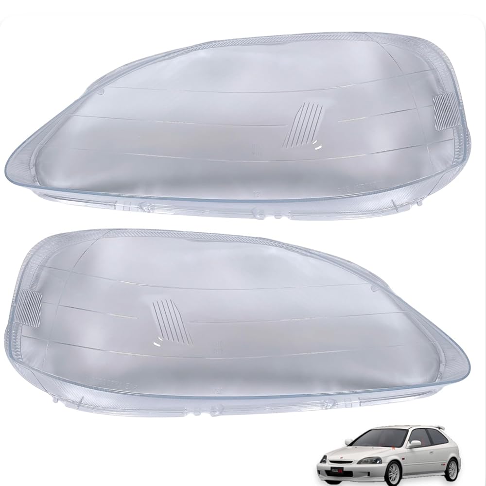 シビック ヘッドライト レンズ 後期 EK9 EK2 EK3 EK4 EK5 1999 2000 2001 交換 リペア 劣化 黄ばみ 飛び石 ひび (左右セット)