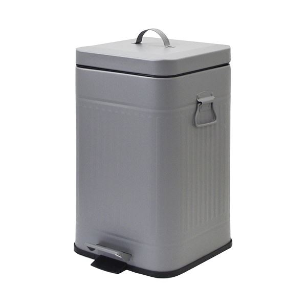 （まとめ） アントレックス Galvaダストボックス スクエア 12L マットグレー 1台 (×3セット)