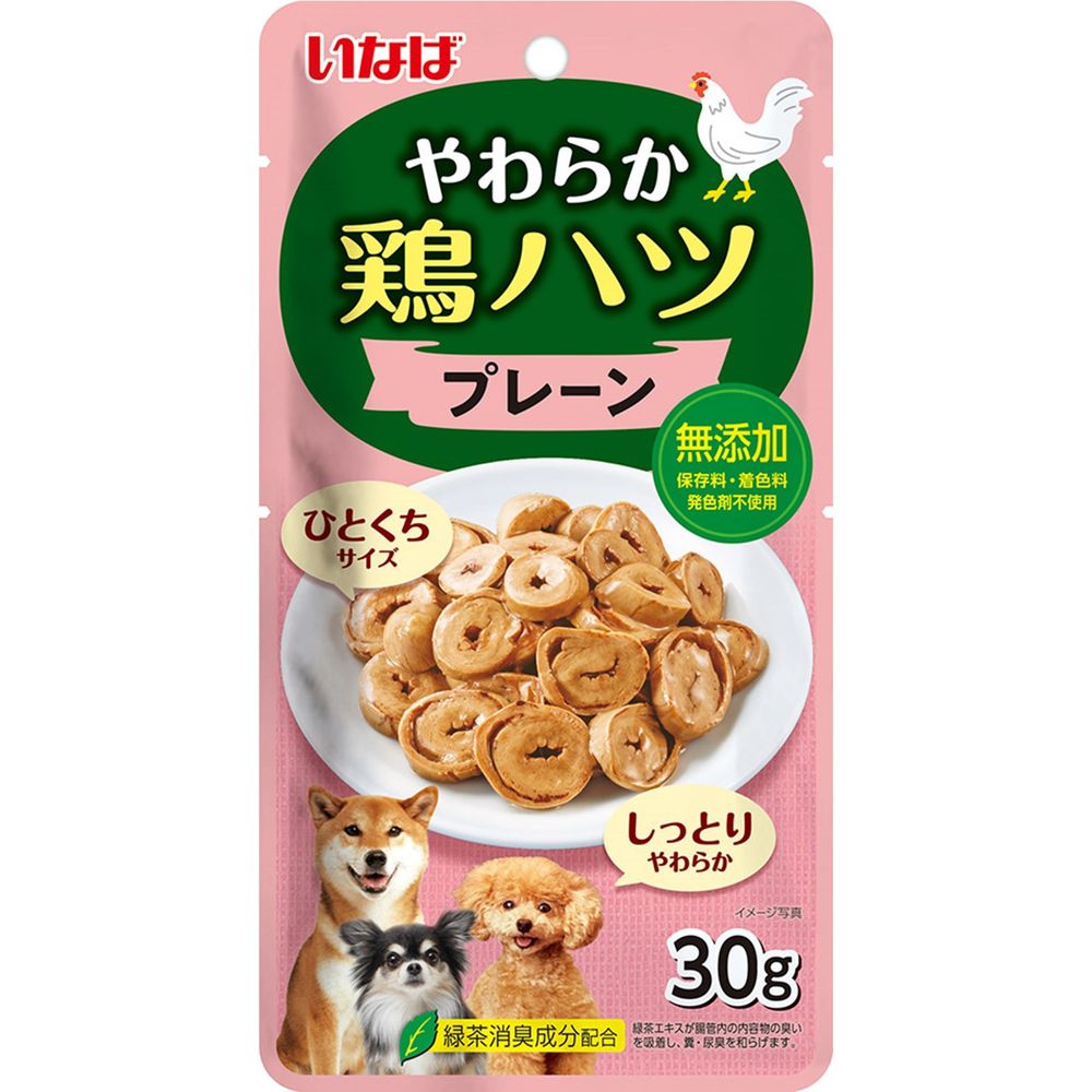 （まとめ買い）いなば やわらか 鶏ハツ プレーン 30g 犬用おやつ [x36]