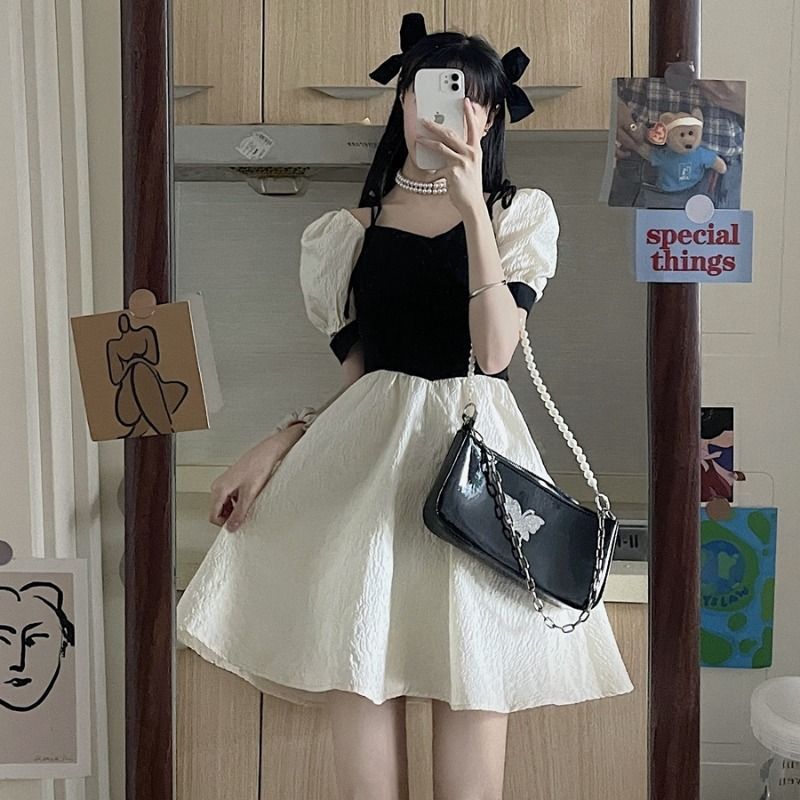 【1つ買うと10つ無料】2025ドレス女性バブルスカート夏のウエスト薄くて小さなプリンセススカート