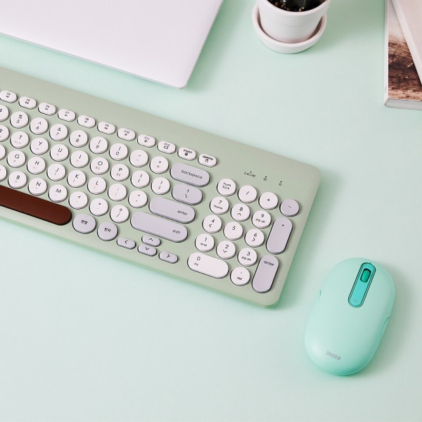 【iNote】 アイノートブルートゥースキーボード+マウスセット 2色　ワイヤレスキーボード/デスクテリア