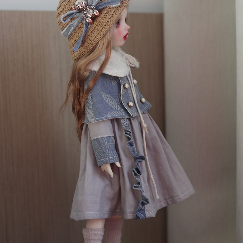 BJDドール用衣装セット ドール 服 1/4 1/6 エレガントドレス 帽子 マント 幼SD/MSDサイズ球体関節人形用