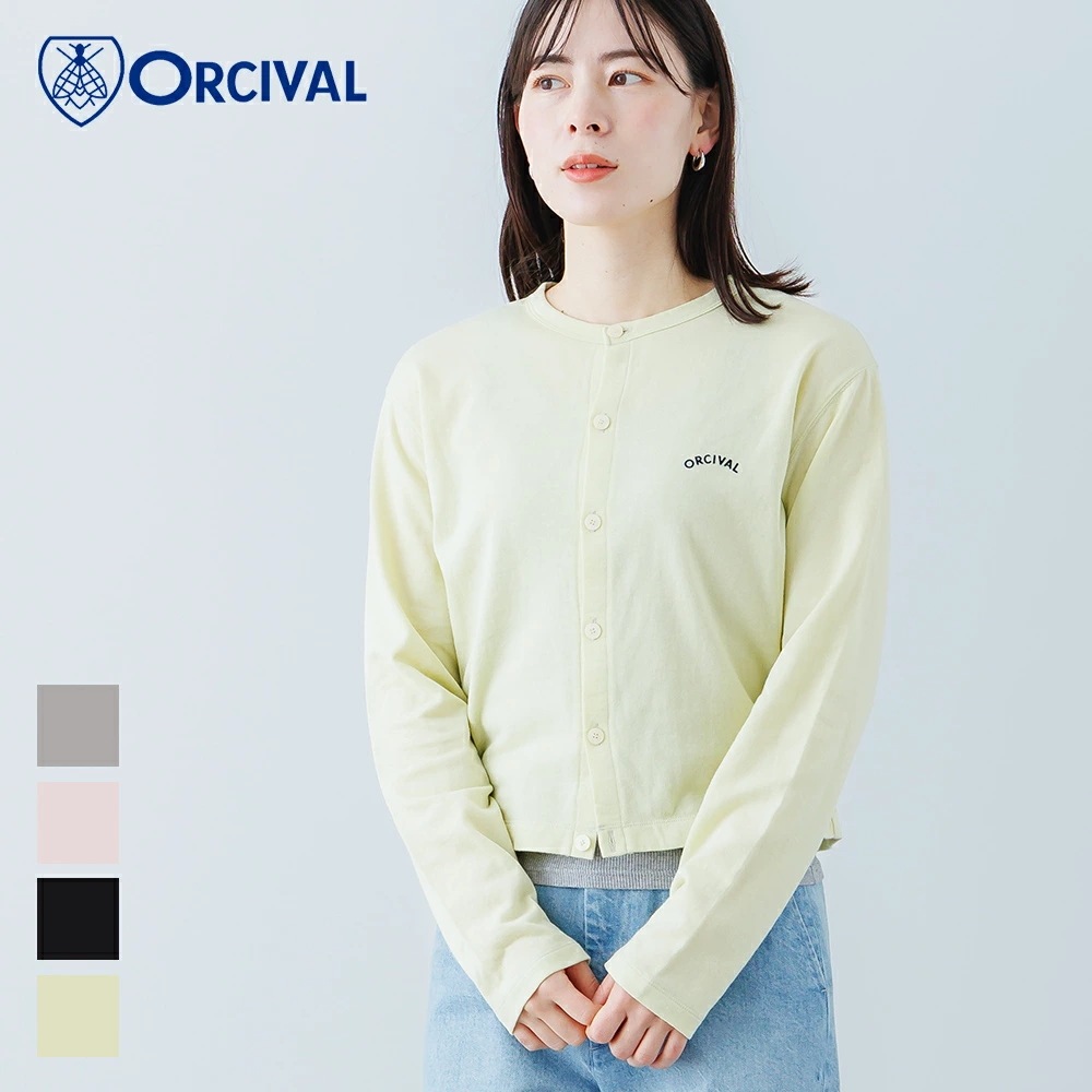 【2026春夏】オーシバル / オーチバル ORCIVAL クルーネックカーディガン OR-C0530SEF 長袖 カットソー レディース コンパクト 日焼け対策 冷房対策 コットン 2026SS