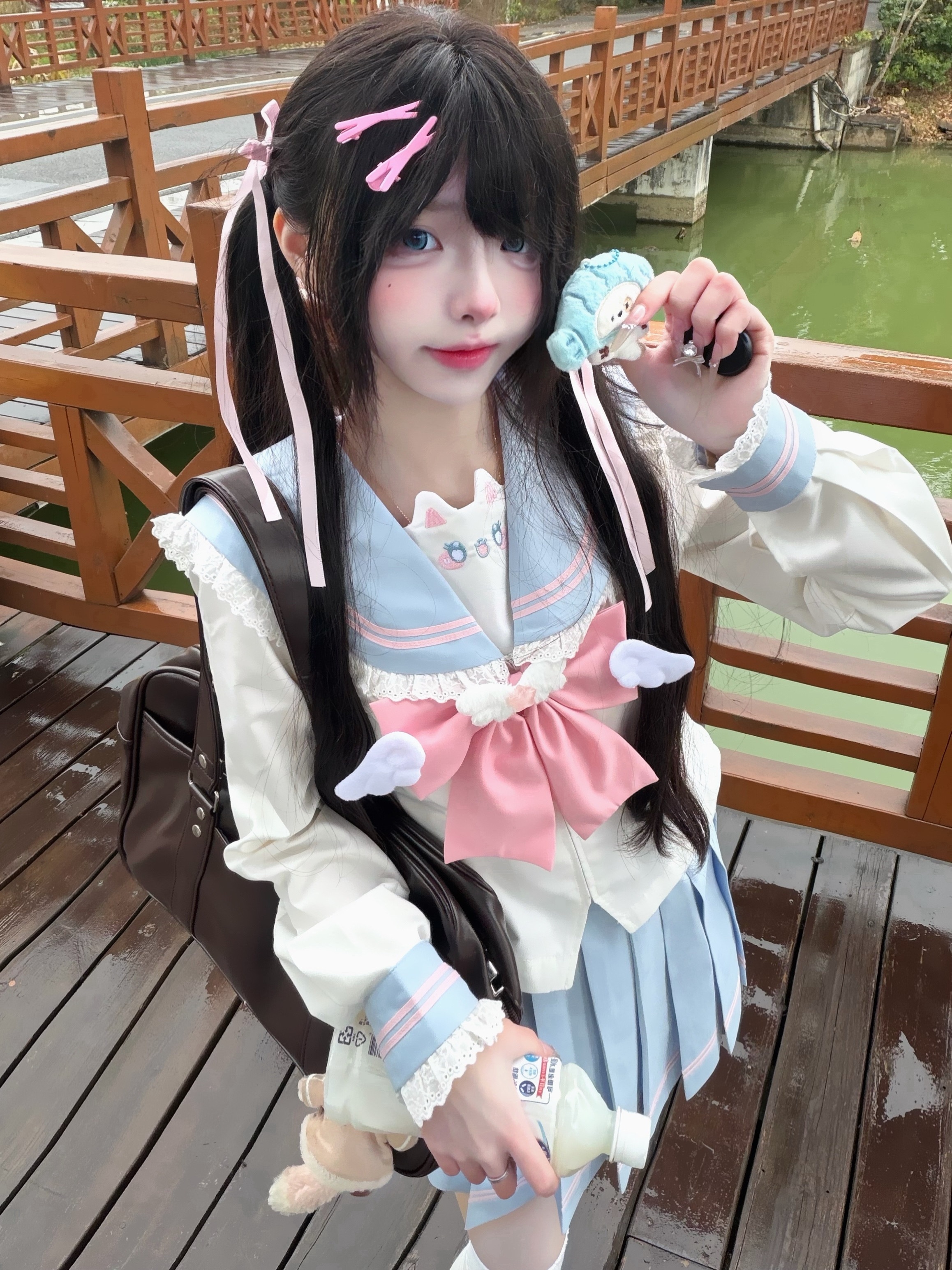 甜嗑jk喵雪吟オリジナル半袖ウエストシェイプセーラー服制服セット学校供給のスイートスカート