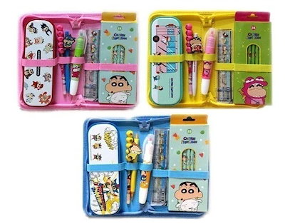 文房具セット　　のんちゃん Qoo10] クレヨンしんちゃんウラ文具セット(ランダ : 文具