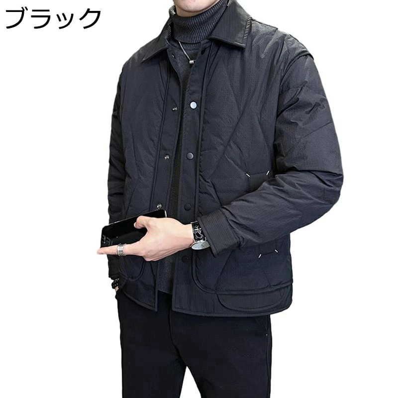 ダウンジャケット メンズ ショート ダウンコート 開襟 ビジネス カジュアル ボタン 厚手 防風 防寒 保温 秋冬 暖か 冬服 日常 旅行 通勤