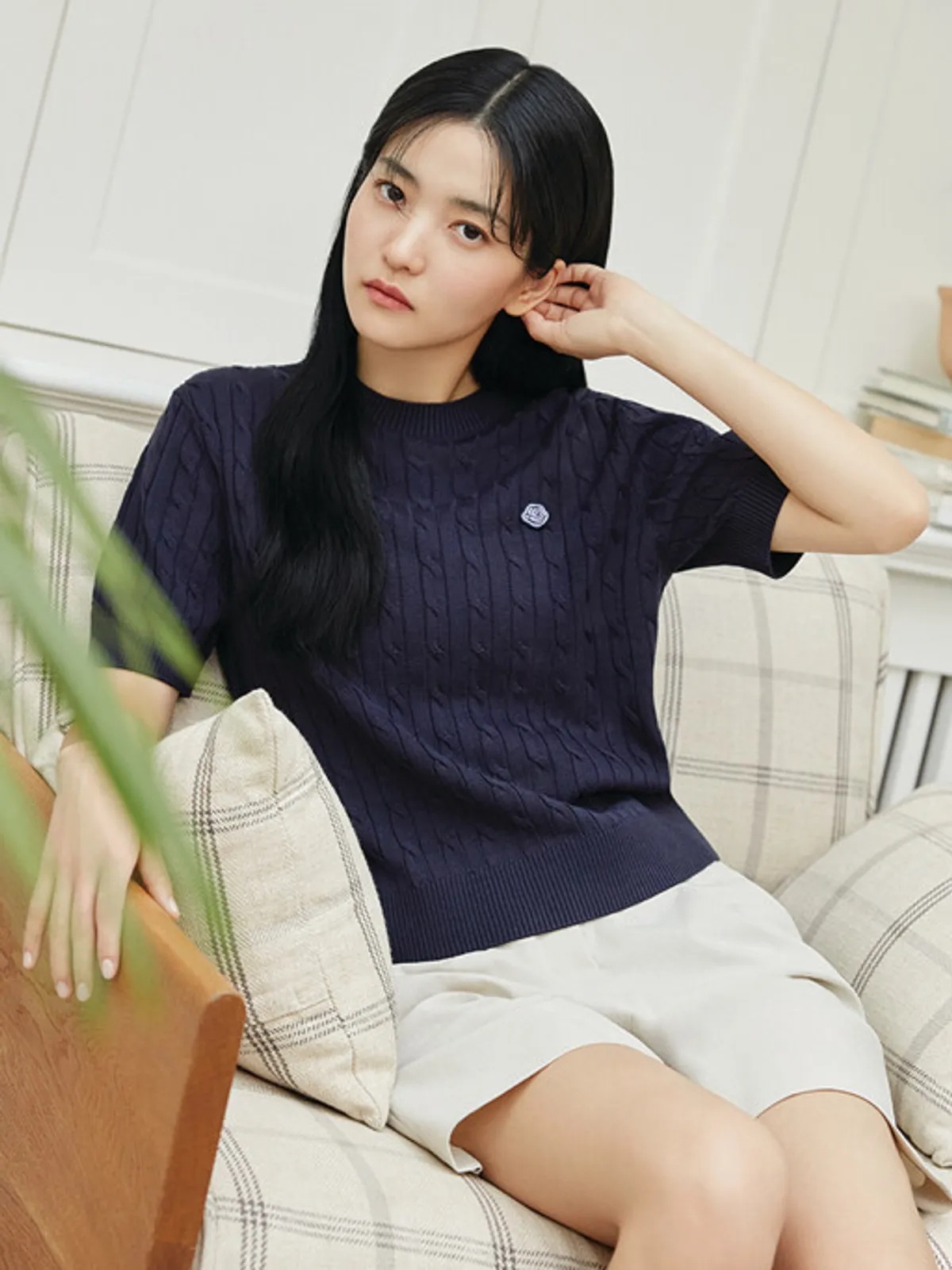 [キムテリ着用] レディース ワンダークール ケーブル 半袖 ニット Tシャツ 5color 韓国の人気ファッションブランド