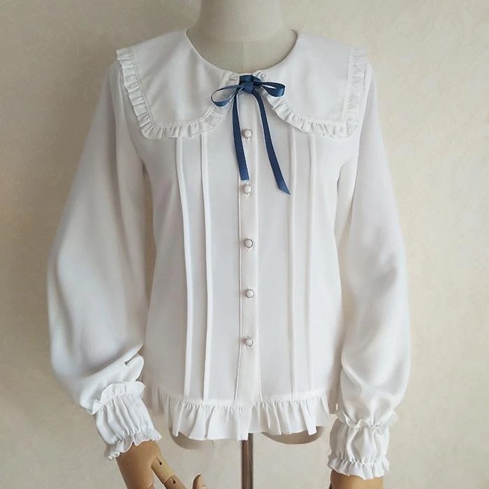 ブラウス ロリータ 春夏秋 レディース 長袖 半袖 選べる ロリィタ フリル XS-2XL Lolita ガーリー ゆめかわいい