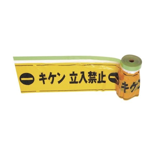 (まとめ) TRUSCO 安全標示フィルム付き粘着テープ キケン立入禁止 THMT-2 1巻 (×3セット) 4,500円