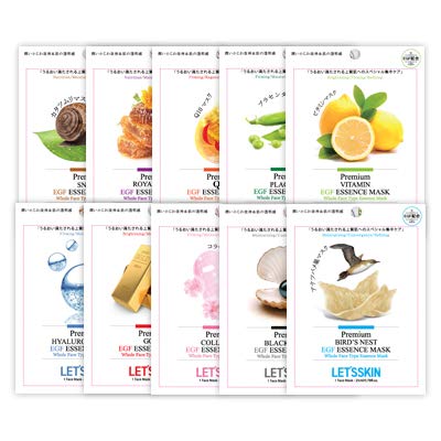 Dermal ダーマル Lets Skin レッツスキン EGF配合 プレミアムフェイスマスク 黒真