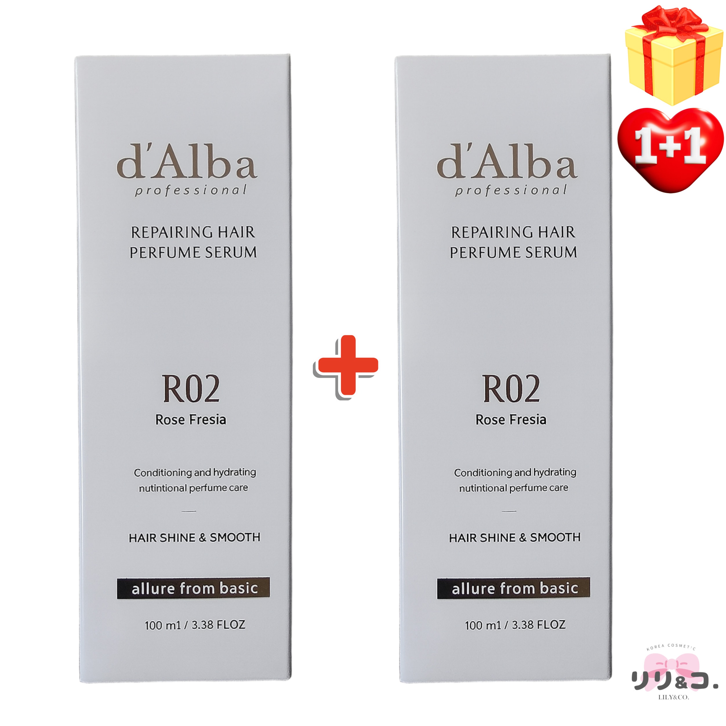 【ヴィーガン／携帯用 1+1】 「エレガントヘア」ヘアパフューム セラムミスト 100ml+100ml ロゼフリージア ヘアミスト 人気 ギフトセット 香水 ヴィーガンコスメヘアパフューム ヘアケア