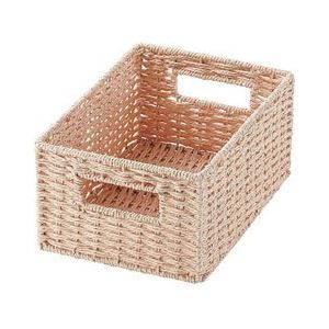 (まとめ) ペーパーバスケット/収納ボックス (ベージュ クォーターサイズ) 軽量 カラーボックス収納 (×24個セット)