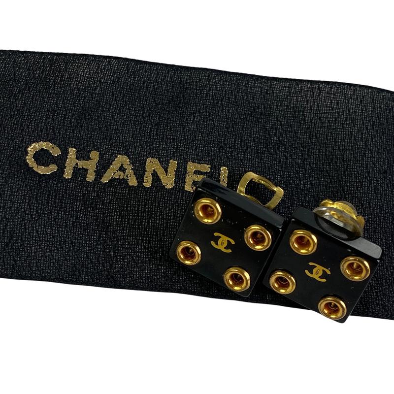 【最終処分SALE】CHANEL シャネル ココマークイヤリング ブラック A-5597