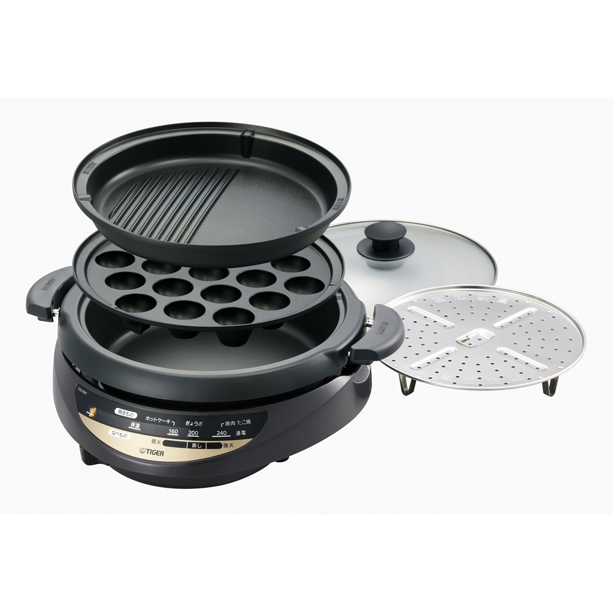 タイガー CQG-B301T グリルなべ　3枚タイプ　ブラウン CQGB301T