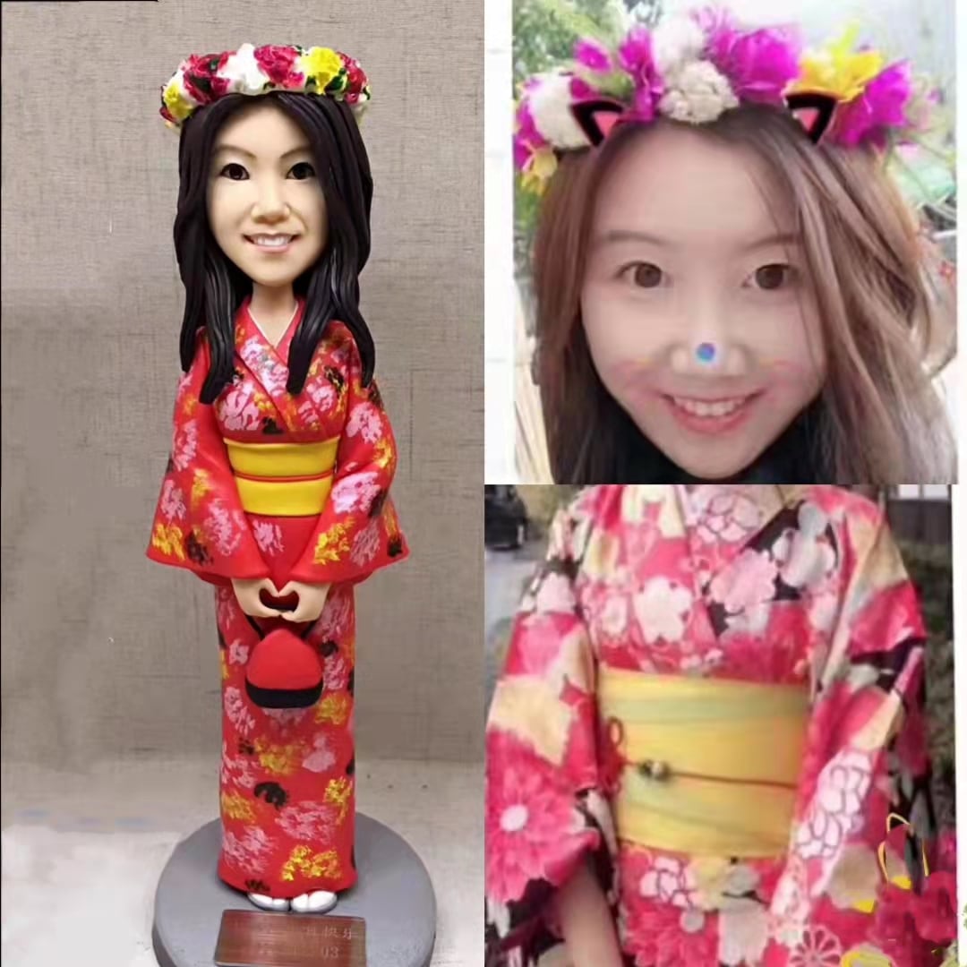 【オーダーメイド】3D肖像画置物写真似顔絵/記念日誕生日クリスマス 正月ギフト贈り物/彼女母娘妻7