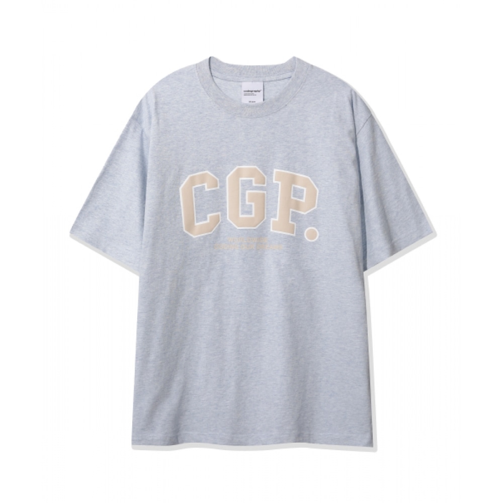 CODEGRY CGP アーチロゴカラーメランジショートスリーブ Tシャツ_スカイブルー