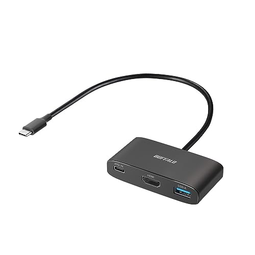 バッファロー USBハブ USB-C 3.2 Gen1 3ポート 90W USB PD対応 4K HDMI 5Gbps 高速データ転送 ブラック BSH3U335C1PBK