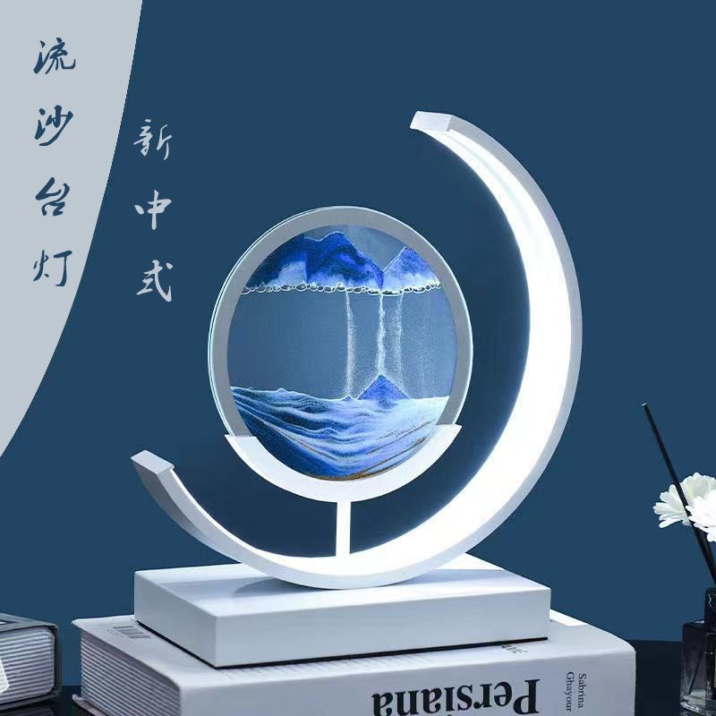 プレゼント新しい流砂テーブル ランプ クリエイティブ モダン ミニマリスト デスク ベッドルーム ベッドサイド プラグイン ボイス インテリジェント ギフト ホーム