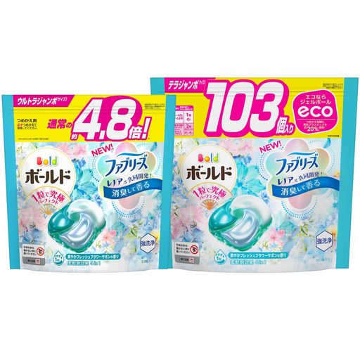 洗濯洗剤 ジェルボール4D フレッシュフラワーサボン 詰め替え 156個 [大容量] 5,295円
