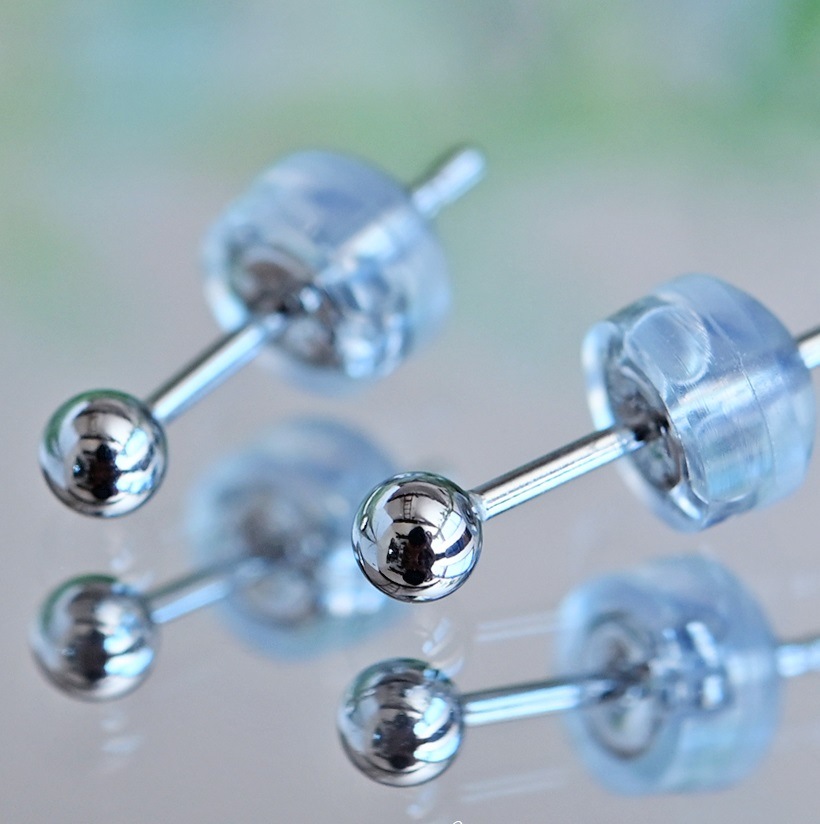 プラチナ900 3mmボールピアス ファーストピアス セカンドピアス Pt900 シルバー レディー