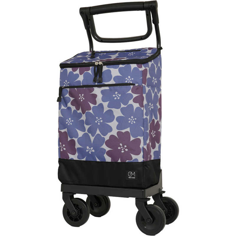 GRANMARIE　ショッピングカート 4輪 ストッパー機能付き 保冷保温機能付き 約24L フラワーブルー　GM-125ST-F.BL