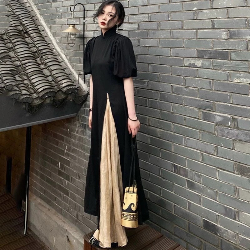 便利2wayワンピースMVEで見つけるワンピースハイエンドレトロシックの気質チャイナドレス カジュアルロングスカー