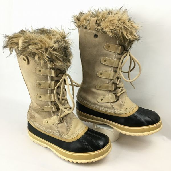SOREL/ソレル　レディース/23.5cm　　高級スノーブーツ　ボア　ライナー付き　ブラウン/茶/BROWNロング　ウォータープルーフ　　Boots/Shoes菅No.WM9