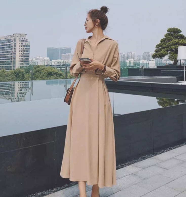 ワンピース デート モテアイテム シャツワンピース 長袖 フレア 長袖 大人可愛い きれいめ 上品 おしゃれ かっこいい 大人可愛い ラブリー キュート ガーリー クール モード系 セクシー