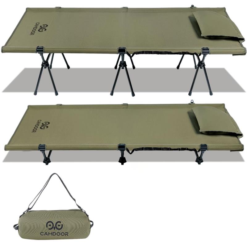 コット キャンプ 2way CAMDOOR150KG高耐荷重 キャンプ コット ワイド 軽量 ハイ/ロー切替可能 小物収納 静音 通気性 撥水 仮眠 野外 釣り 防災 応急用 自宅用 収納バッグ付き