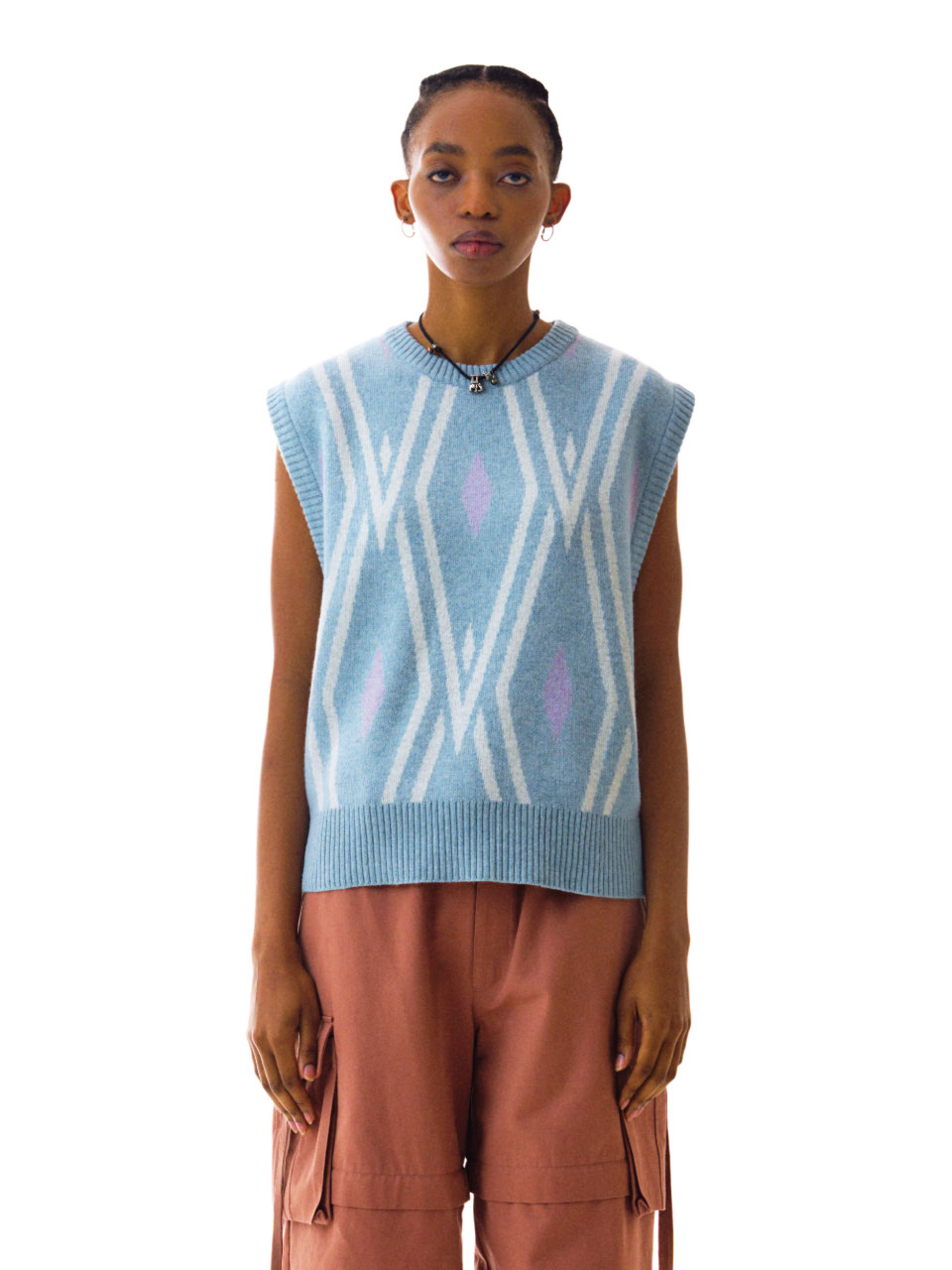 Diamond Vest Sky Blue