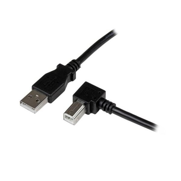 （まとめ） StarTech.com USB2.0ケーブル 3m Type A（オス）-B（オス）L型右向き ブラック USBAB3MR1本 (×3セット)