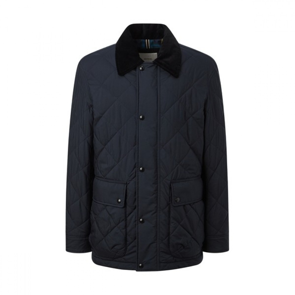 (ヘッジズ) 24FW ネイビーキルトハンティングジャケット HZJU4D401N3