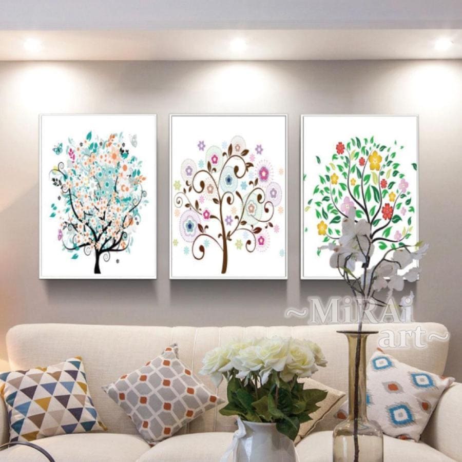 絵画 アートパネル インテリア おしゃれ 壁掛け 北欧 キャンバス アート モダン かわいい 葉 緑 花 植物 風水 軽量 人気 高級感 金具付き 留め具付き 3枚セット