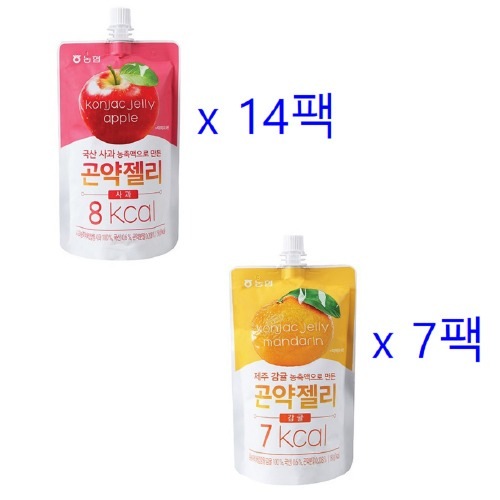 農協食品こんにゃくゼリーりんご150g 7パックx2+柑橘類150g 7パックx1