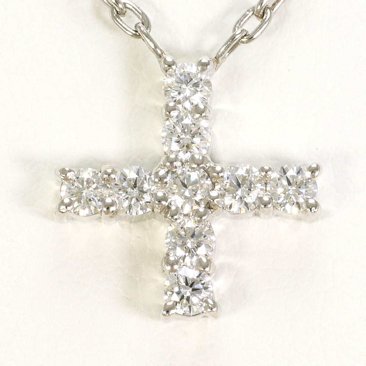 PT900 プラチナ PT850 プラチナ ネックレス ダイヤモンド 0.34ct 総重量約4.9g 約40cm 中古