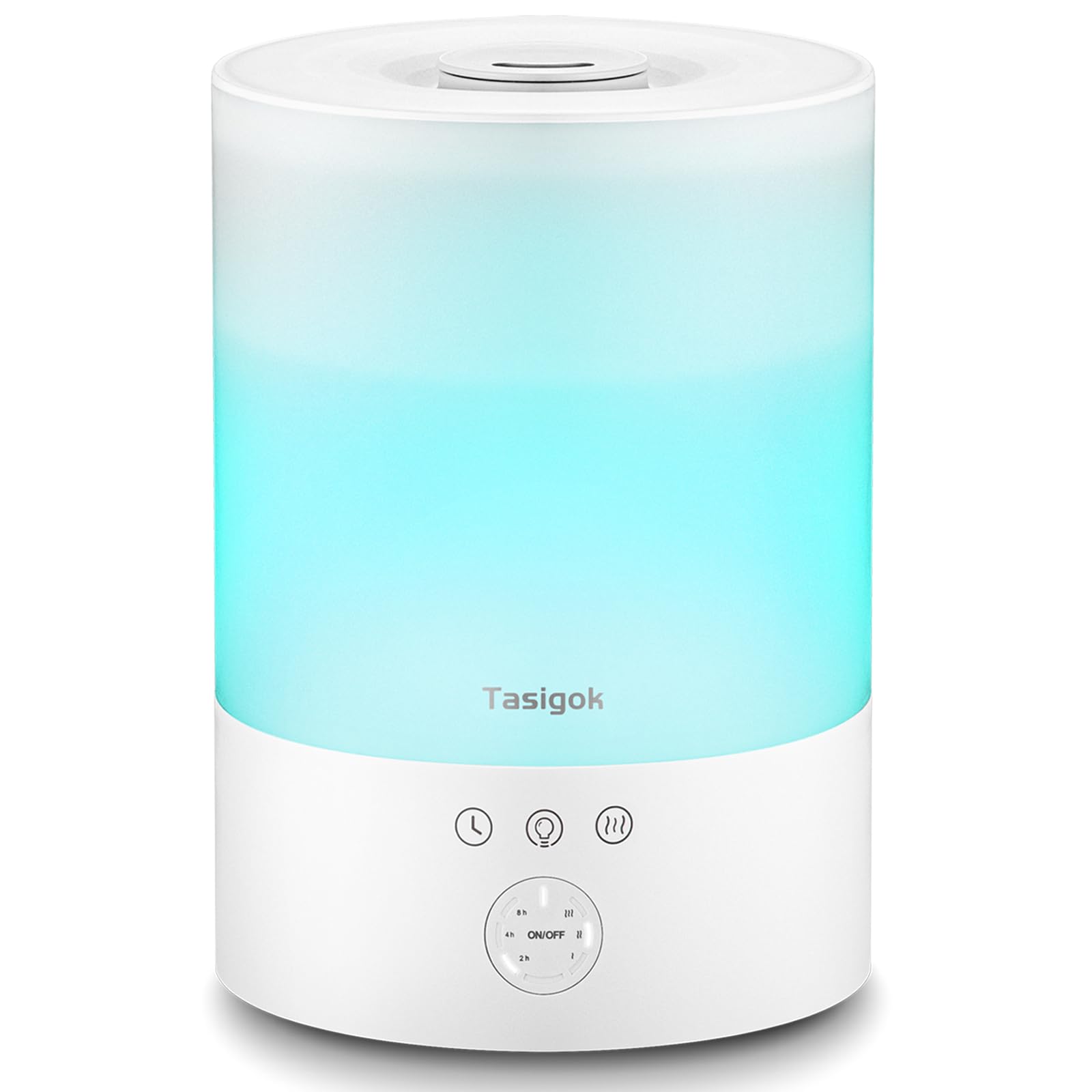 Tasigok 加湿器 卓上 小型 大容量 2.5L アロマ 上から給水 静音 超音波式 タイマー 睡眠モード おしゃれ LEDライト 3段階噴霧量 強力 加湿機 お手入れしやすい 空焚き防止 水漏れ