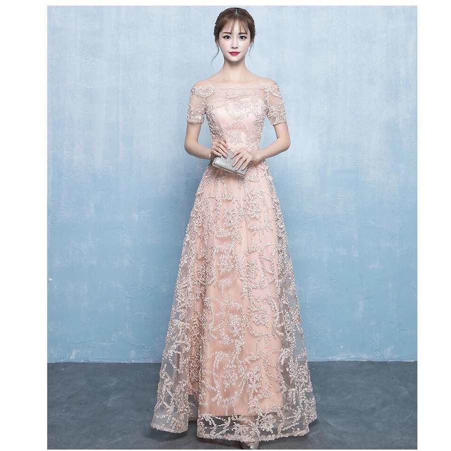 2019新作 ウエディングドレス パーディードレス ロングドレス Aラインワンピース ステージ衣装